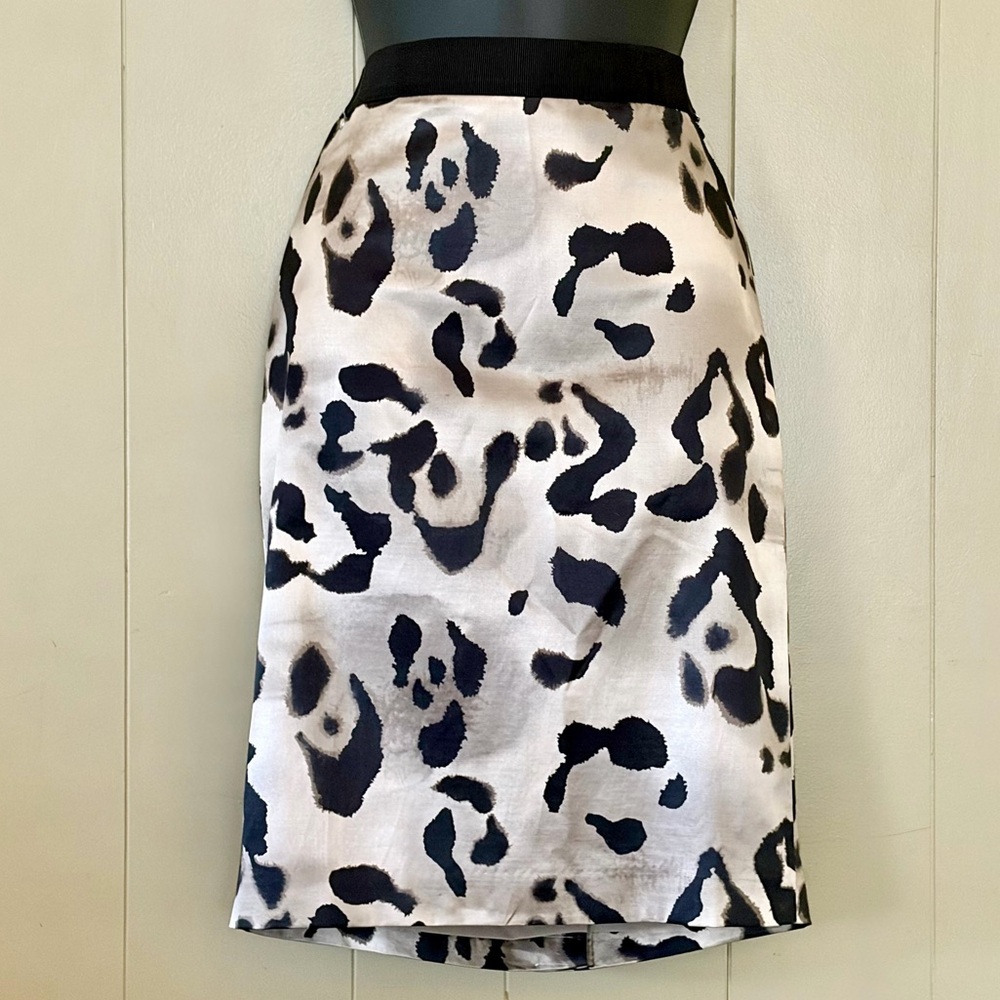 Ann Taylor Cotton & Silk Leopard Print Pencil Skirt, SZ 0‎ NWT MSRP $98